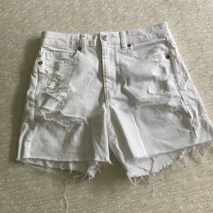 American Eagle White Denim Mom Shorts